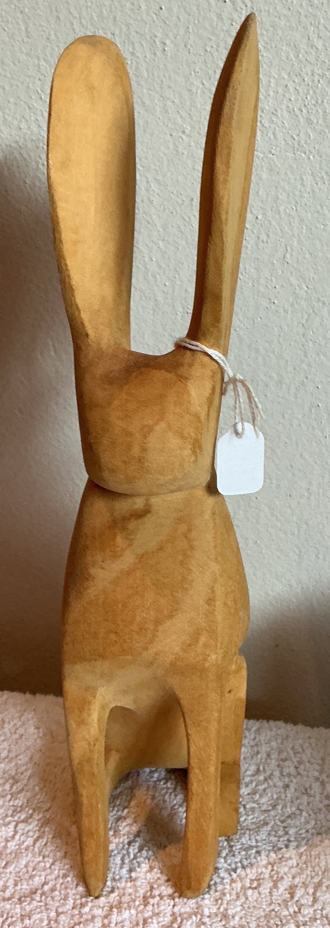Hand Carved Wooden Bunny - Natural