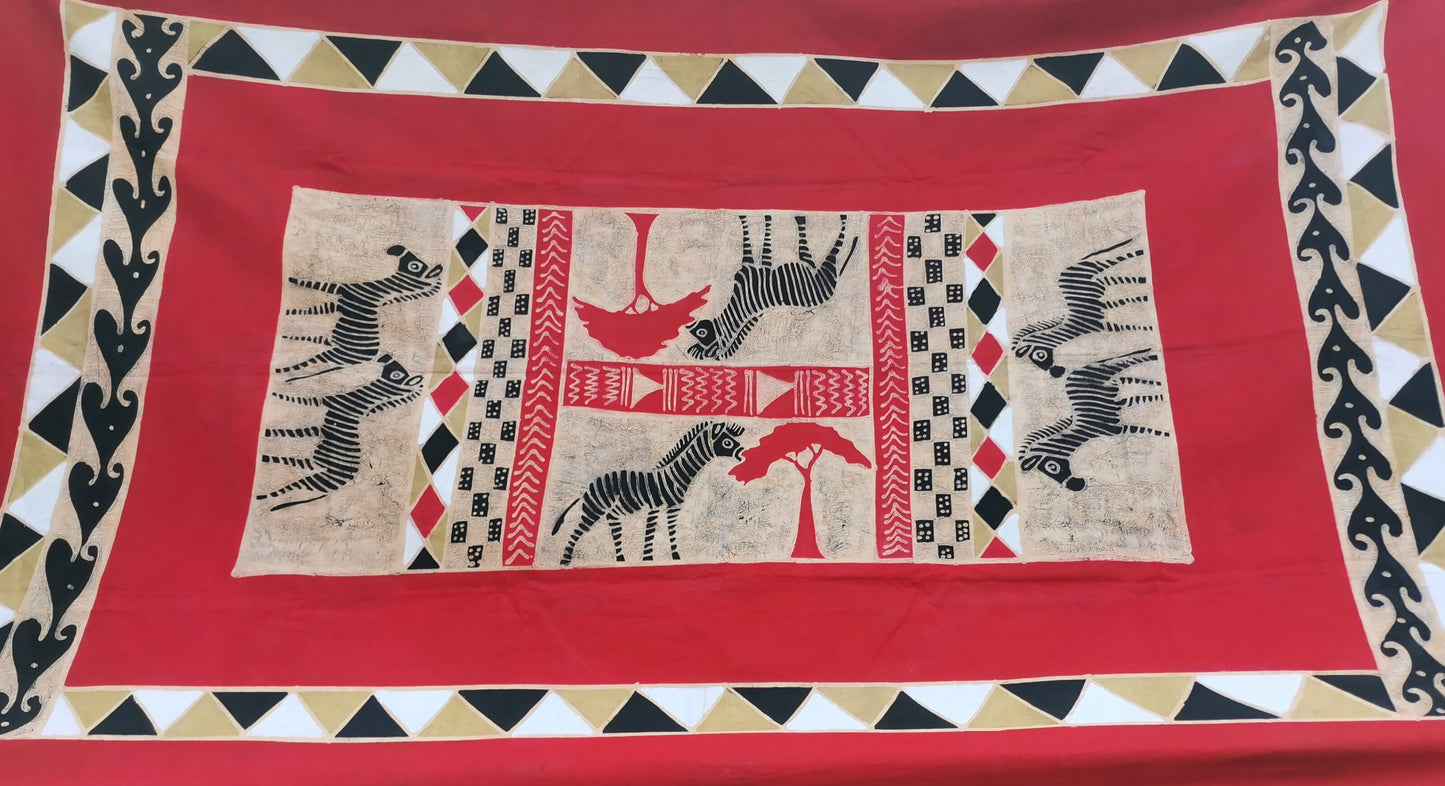 Hand painted, Zebra Table Cloth