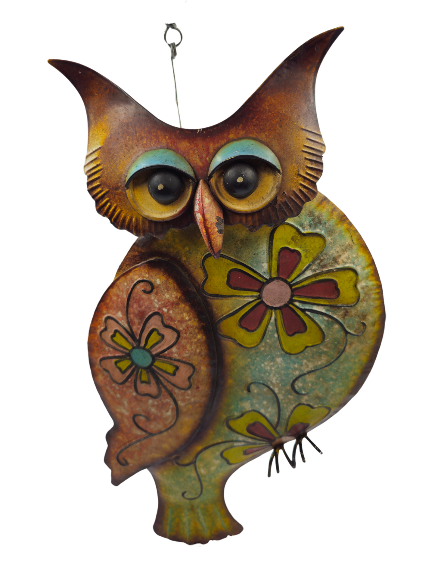Vibrant Wall Hanging Metal Owl