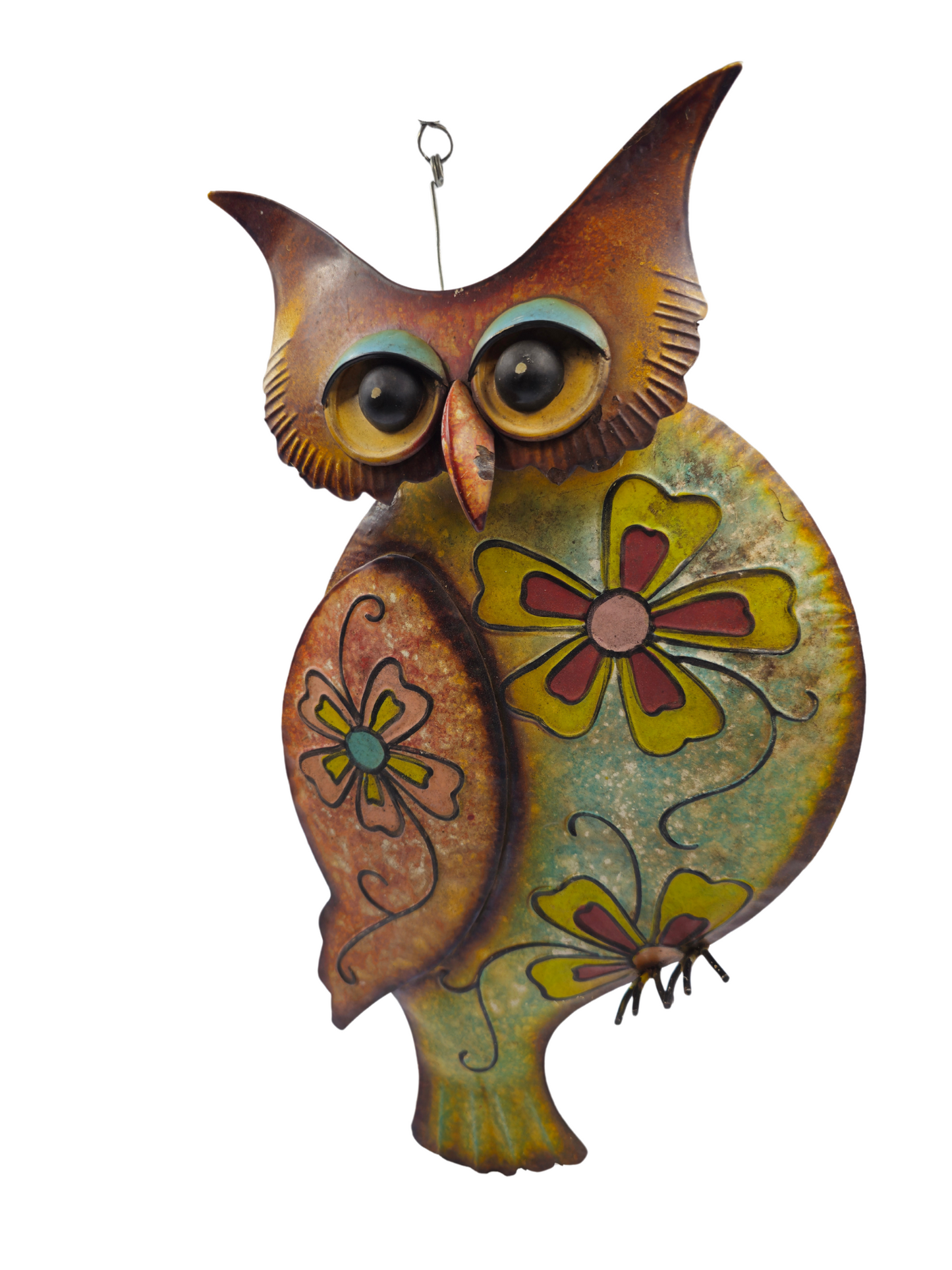 Vibrant Wall Hanging Metal Owl