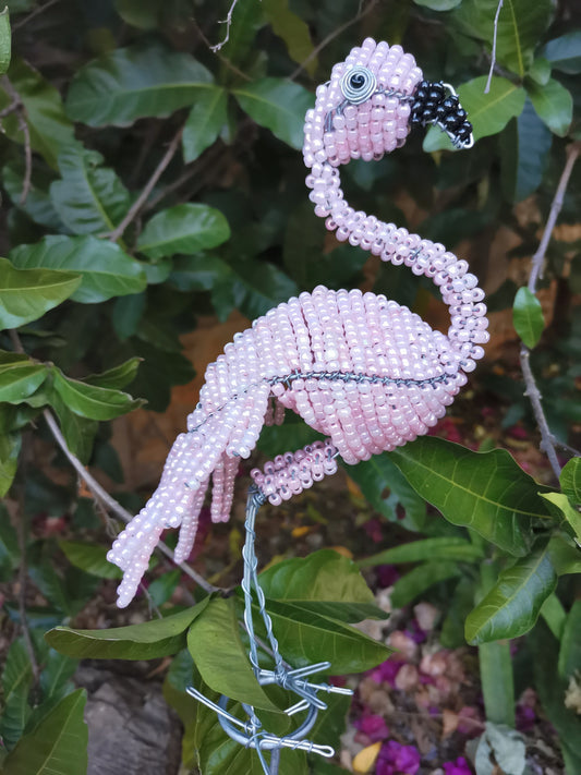 Beaded Garden Flamingo - Lemonade Pink