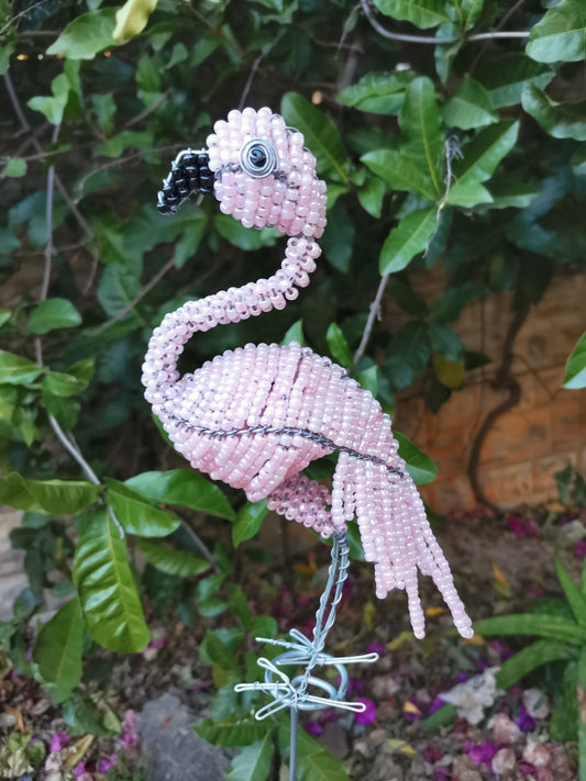 Beaded Garden Flamingo - Lemonade Pink