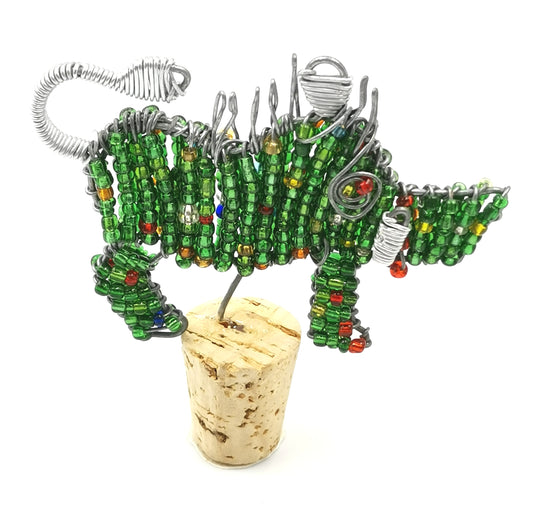 African Beaded Warthog Wine Stopper