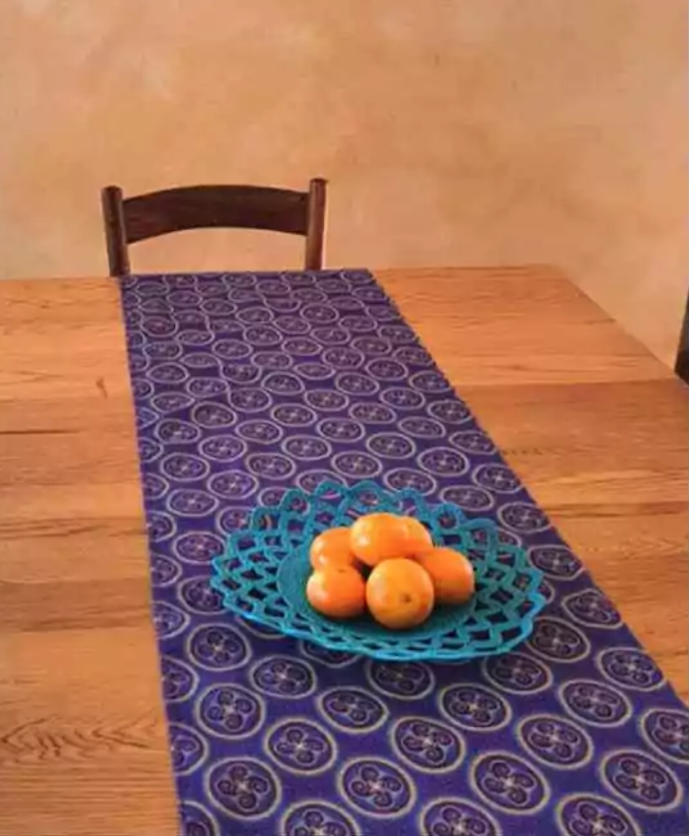 Table Runner - Shweshwe Purple Twirl