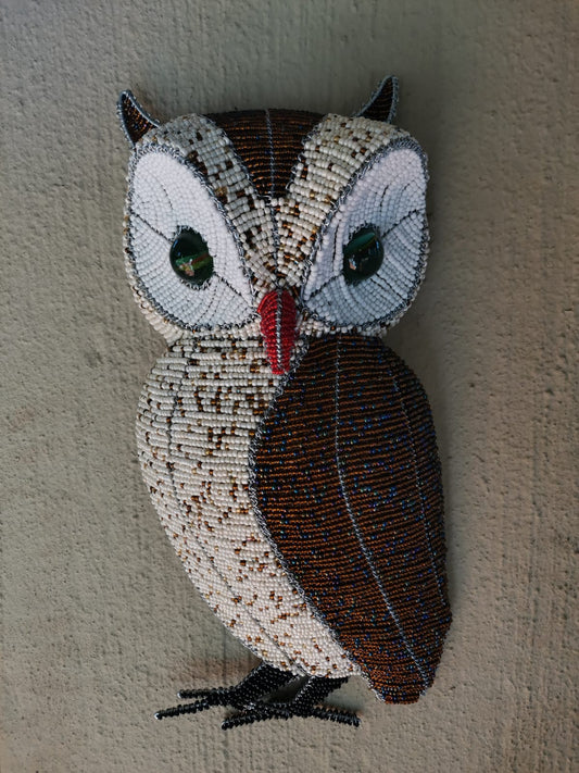 Wall Mounted Beaded Barn Owl