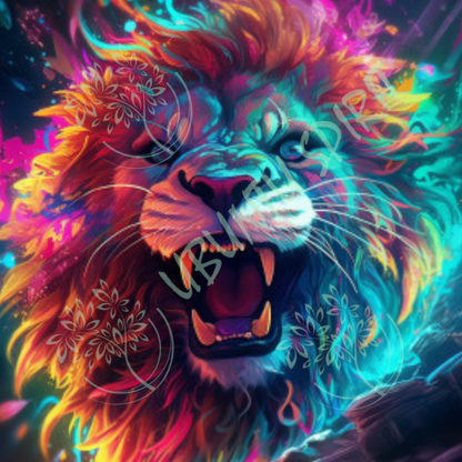 Vibrant Lion Coasters