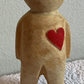 Hand Carved Wooden Figurines w/ Heart
