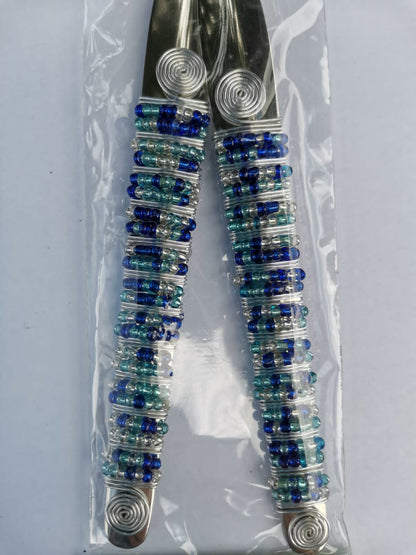 Beaded Metal Salad Servers