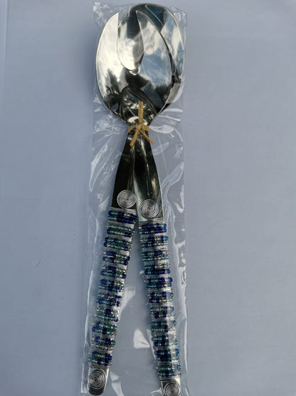 Beaded Metal Salad Servers
