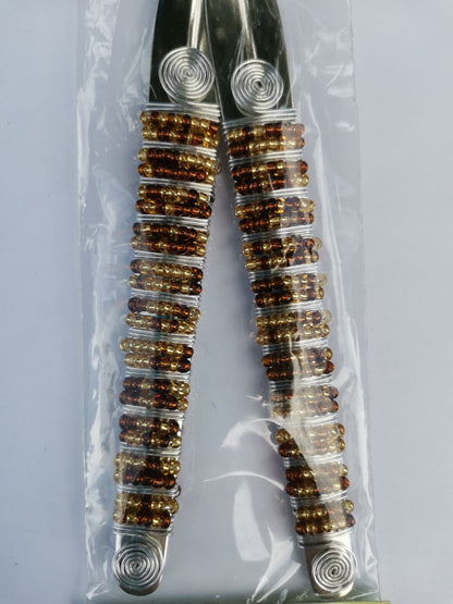 Beaded Metal Salad Servers