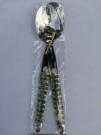 Beaded Metal Salad Servers