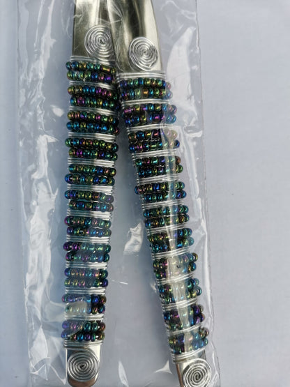 Beaded Metal Salad Servers