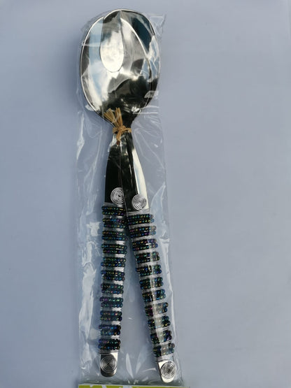 Beaded Metal Salad Servers