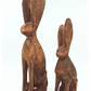 Hand Carved Wooden Bunny - Brown