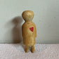 Hand Carved Wooden Figurines w/ Heart