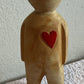 Hand Carved Wooden Figurines w/ Heart