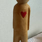 Hand Carved Wooden Figurines w/ Heart