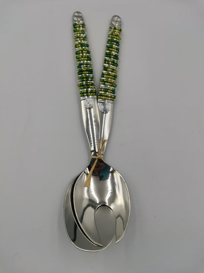 Beaded Metal Salad Servers