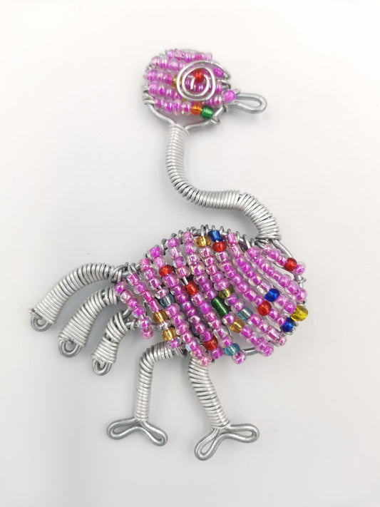 African Beaded Ostrich Fridge Magnet