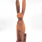 Hand Carved Wooden Bunny - Brown