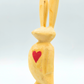 Hand Carved Wooden Bunny w/ Heart