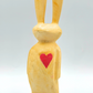 Hand Carved Wooden Bunny w/ Heart