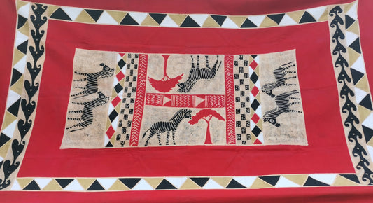 Hand painted, Zebra Table Cloth
