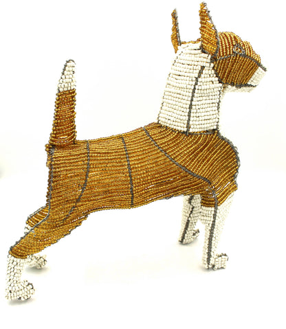 Beaded Brindle & White Bull Terrier