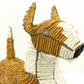 Beaded Brindle & White Bull Terrier