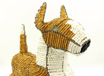 Beaded Brindle & White Bull Terrier