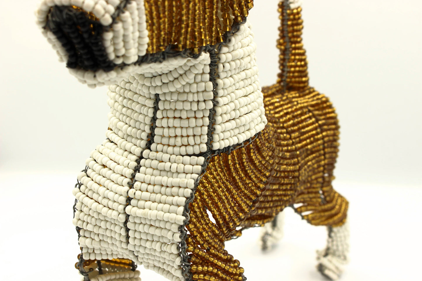 Beaded Brindle & White Bull Terrier