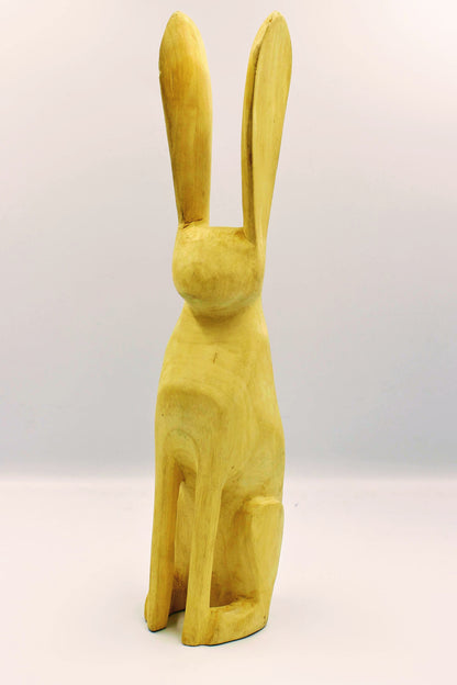 Hand Carved Wooden Bunny - Natural