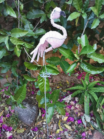 Beaded Garden Flamingo - Lemonade Pink
