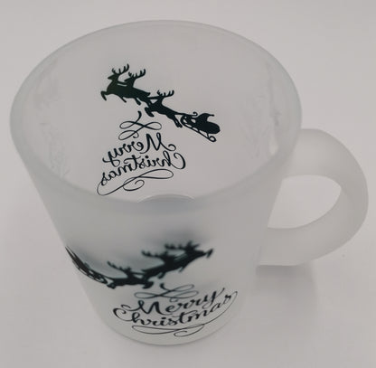 Santa's Sleigh Glass Mug