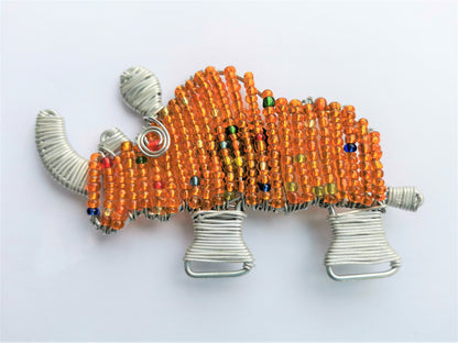 African Beaded Rhino Fridge Magnet