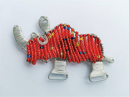 African Beaded Rhino Fridge Magnet