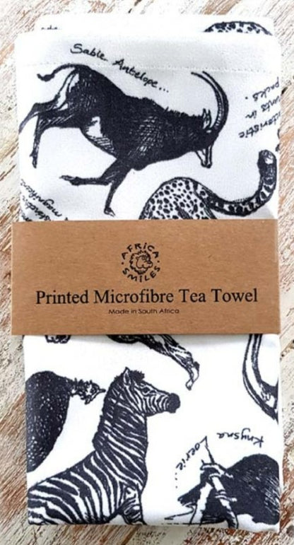 Tea Towels - B&W Animals