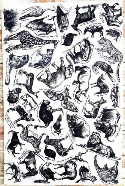 Tea Towels - B&W Animals