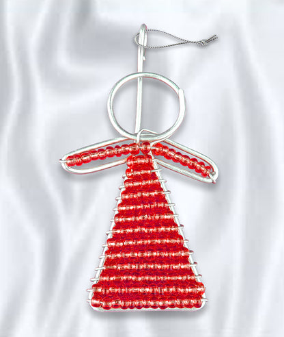 African Beaded Christmas Angel Tree Decorations