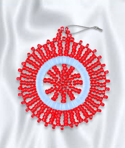 African Beaded Christmas Snowflake Tree Decorations
