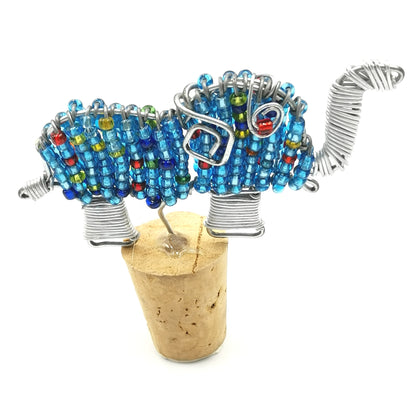 African Beaded Elephant Wine Stopper