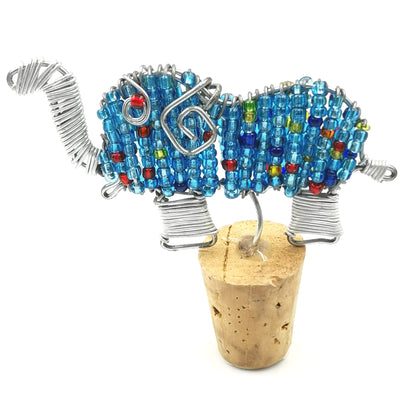 African Beaded Elephant Wine Stopper