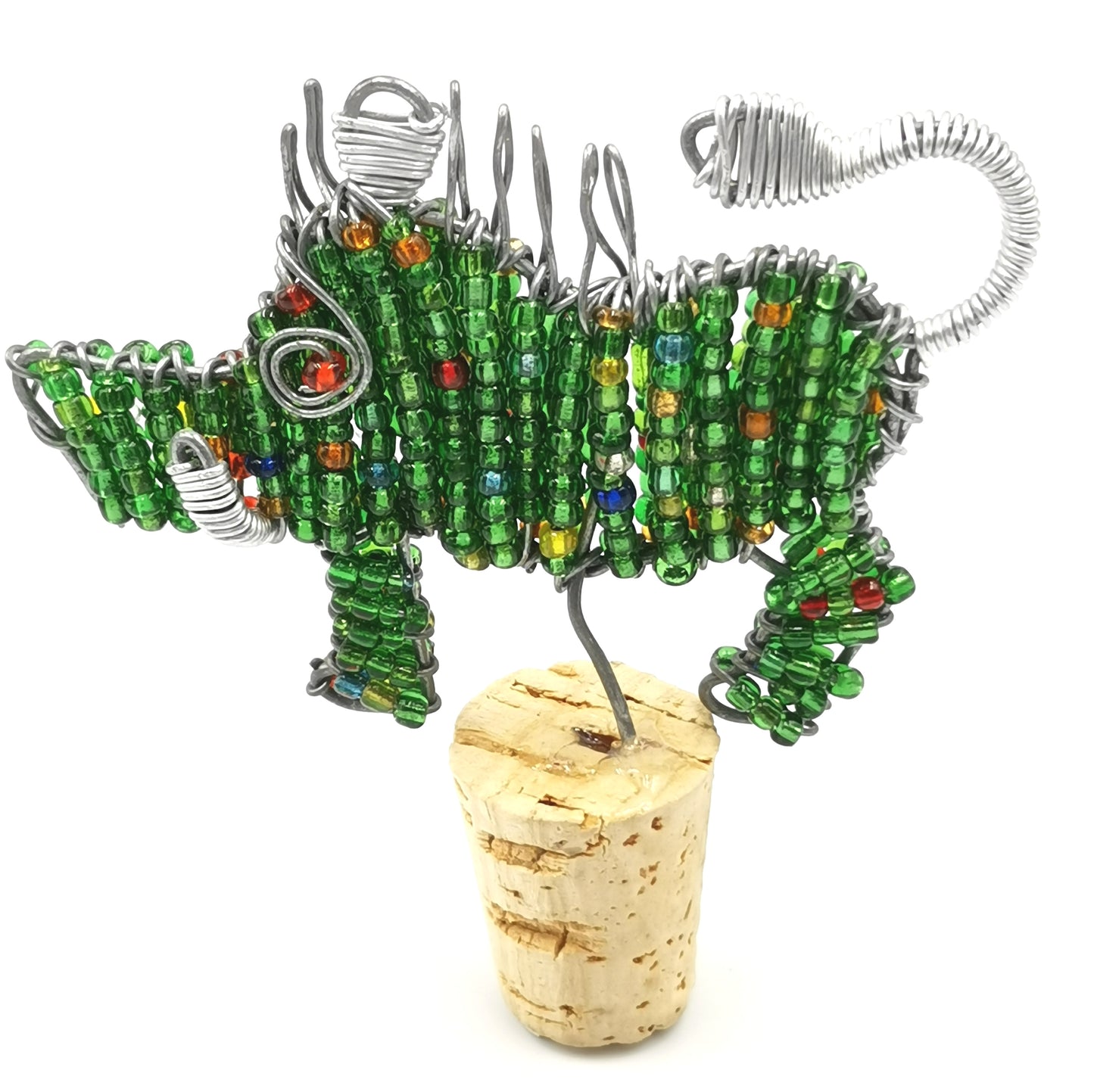 African Beaded Warthog Wine Stopper