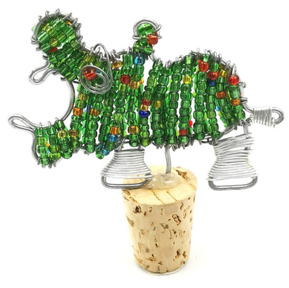 African Beaded Hippo Wine Stopper