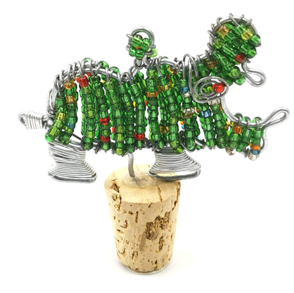 African Beaded Hippo Wine Stopper