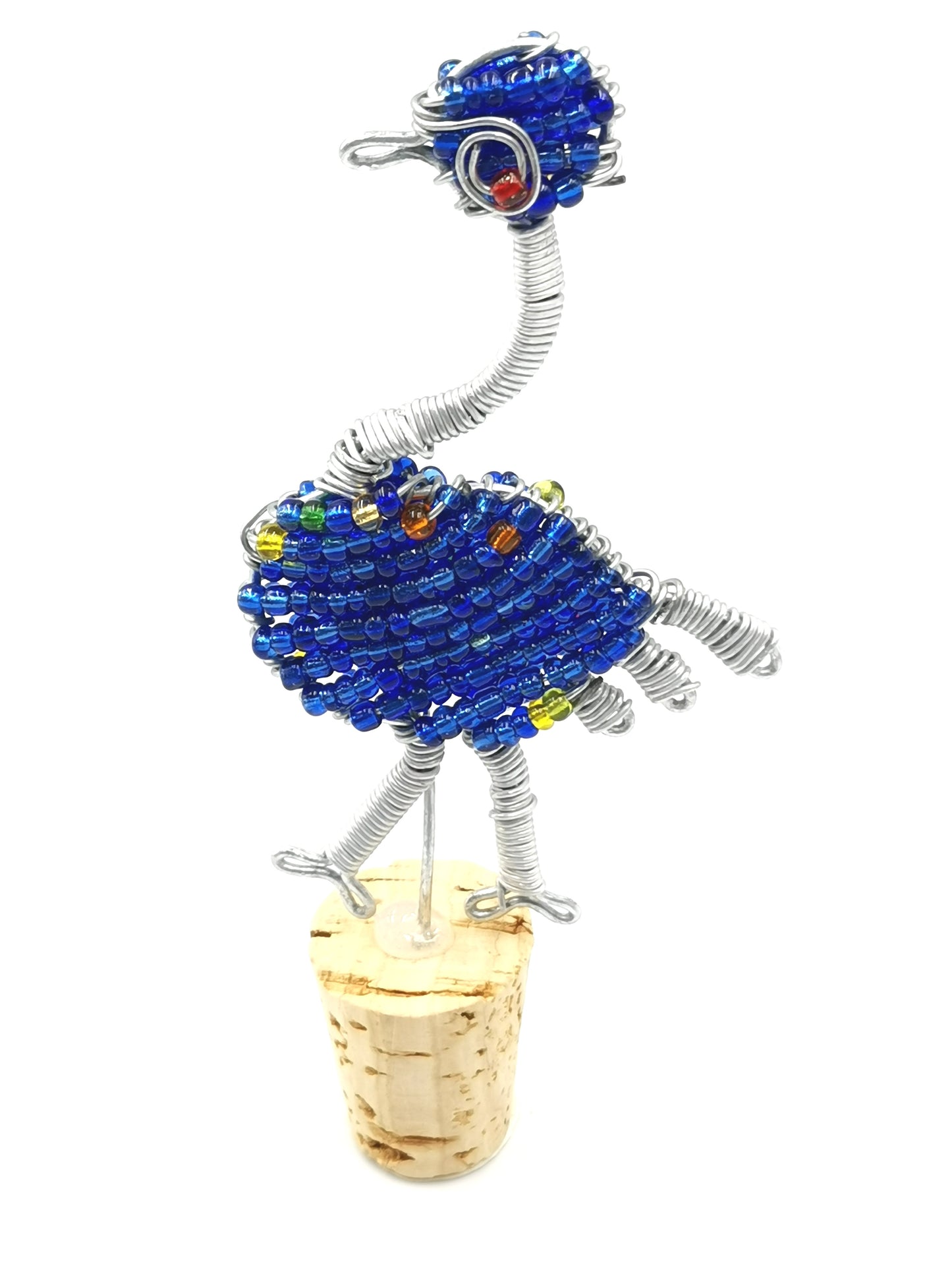 African Beaded Ostrich Wine Stopper