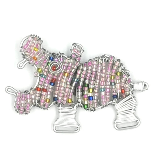 African Beaded Hippo Fridge Magnet