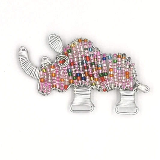 African Beaded Rhino Fridge Magnet