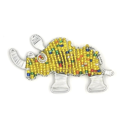 African Beaded Rhino Fridge Magnet
